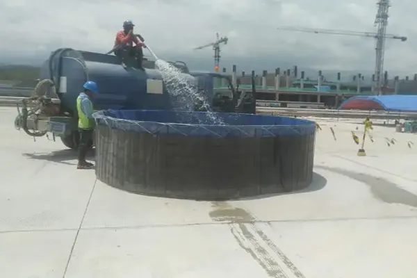 kolam untuk tandon air di bandaran kediri